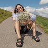 CUSHIONAIRE Fame Pillow Recovery Sandals for Women, Adjustable Double Buckle Waterproof EVA Cloud Slides for Women(Black)