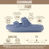 CUSHIONAIRE Fame Pillow Recovery Sandals for Women, Adjustable Double Buckle Waterproof EVA Cloud Slides for Women(Blue)