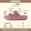 CUSHIONAIRE Fame Pillow Recovery Sandals for Women, Adjustable Double Buckle Waterproof EVA Cloud Slides for Women(Blush)