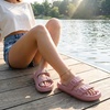 CUSHIONAIRE Fame Pillow Recovery Sandals for Women, Adjustable Double Buckle Waterproof EVA Cloud Slides for Women(Blush)