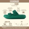 CUSHIONAIRE Fame Pillow Recovery Sandals for Women, Adjustable Double Buckle Waterproof EVA Cloud Slides for Women(Emerald)