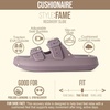 CUSHIONAIRE Fame Pillow Recovery Sandals for Women, Adjustable Double Buckle Waterproof EVA Cloud Slides for Women(Iris)