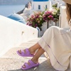 CUSHIONAIRE Fame Pillow Recovery Sandals for Women, Adjustable Double Buckle Waterproof EVA Cloud Slides for Women(Lavender)