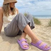 CUSHIONAIRE Fame Pillow Recovery Sandals for Women, Adjustable Double Buckle Waterproof EVA Cloud Slides for Women(Lavender)