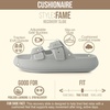 CUSHIONAIRE Fame Pillow Recovery Sandals for Women, Adjustable Double Buckle Waterproof EVA Cloud Slides for Women(Lt. Grey)