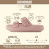 CUSHIONAIRE Fame Pillow Recovery Sandals for Women, Adjustable Double Buckle Waterproof EVA Cloud Slides for Women(Pink)