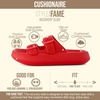 CUSHIONAIRE Fame Pillow Recovery Sandals for Women, Adjustable Double Buckle Waterproof EVA Cloud Slides for Women(Red)