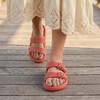 CUSHIONAIRE Fame Pillow Recovery Sandals for Women, Adjustable Double Buckle Waterproof EVA Cloud Slides for Women(Salmon)