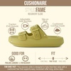 CUSHIONAIRE Fame Pillow Recovery Sandals for Women, Adjustable Double Buckle Waterproof EVA Cloud Slides for Women(Yellow)