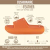 CUSHIONAIRE Feather-K Cloud Slides, EVA Waterproof Pool Sandals for Kids(Tangerine)