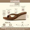 CUSHIONAIRE Ferry Espadrille Wedge Sandals for Women, Thong Platform Flip Flops with Cross Strap and Slip-On Design(Chocolate)