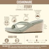 CUSHIONAIRE Ferry Espadrille Wedge Sandals for Women, Thong Platform Flip Flops with Cross Strap and Slip-On Design(Sage)