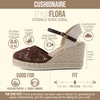 CUSHIONAIRE Flora Platform Espadrilles for Women, Dressy Wedge Closed Toe Sandals with Ankle Strap and Cushioned Footbed(Brown)