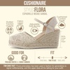 CUSHIONAIRE Flora Platform Espadrilles for Women, Dressy Wedge Closed Toe Sandals with Ankle Strap and Cushioned Footbed(Natural)
