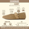 CUSHIONAIRE Gabby Woven Mary Jane Ballet Flats for Women, Comfortable Dressy Flat Shoes with Adjustable Gold-Tone Buckle and Memory Foam Cushioning(Brown)