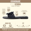 CUSHIONAIRE Gemma Knit Flat Slide Sandals for Women with Woven Strap(Black)