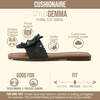 CUSHIONAIRE Gemma Knit Flat Slide Sandals for Women with Woven Strap(Blue)