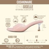 CUSHIONAIRE Giselle Clear Kitten Heels for Women, Comfortable and Stylish Low Heeled Mules Dressy Slip-On Design(Blush)