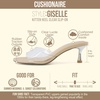 CUSHIONAIRE Giselle Clear Kitten Heels for Women, Comfortable and Stylish Low Heeled Mules Dressy Slip-On Design(Clear)
