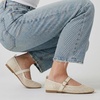 CUSHIONAIRE Gracie Mesh Mary Jane Flats for Women, Breathable Ballet Flats with Adjustable Buckle Strap and Memory Foam Cushioning(Cream)