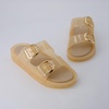 CUSHIONAIRE Gummie Slip On Jelly Sandals for Women(Champagne)