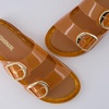 CUSHIONAIRE Gummie Slip On Jelly Sandals for Women(Whiskey)