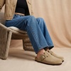 CUSHIONAIRE Hamlet Genuine Leather Suede Clogs for Women, Slip On Shoes with Detailed Metal Buckle Strap and Memory Foam Footbed(Beige)