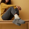 CUSHIONAIRE Hippy Women’s Platform Ankle Boots – Genuine Suede, Faux Fur Lining, Cozy Winter Slip-On Design, Comfortable Footwear with Wide Widths Available(Grey)