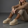 CUSHIONAIRE Hippy Women’s Platform Ankle Boots – Genuine Suede, Faux Fur Lining, Cozy Winter Slip-On Design, Comfortable Footwear with Wide Widths Available(Sand)