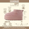 CUSHIONAIRE Hippy Women’s Platform Ankle Boots – Genuine Suede, Faux Fur Lining, Cozy Winter Slip-On Design, Comfortable Footwear with Wide Widths Available(Pink)