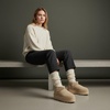 CUSHIONAIRE Hippy Women’s Platform Ankle Boots – Genuine Suede, Faux Fur Lining, Cozy Winter Slip-On Design, Comfortable Footwear with Wide Widths Available(Sand)