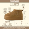 CUSHIONAIRE Hippy Women’s Platform Ankle Boots – Genuine Suede, Faux Fur Lining, Cozy Winter Slip-On Design, Comfortable Footwear with Wide Widths Available(Chestnut)
