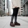 CUSHIONAIRE Hippy Women’s Platform Ankle Boots – Genuine Suede, Faux Fur Lining, Cozy Winter Slip-On Design, Comfortable Footwear with Wide Widths Available(Chocolate)