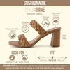 CUSHIONAIRE Irine Chunky Heels for Women, Braided Block Heel Sandals with Square Toe and Memory Foam(Tan)
