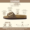 CUSHIONAIRE Leeds 100% Genuine Leather Suede Womens Sandals, Comfortable Slides for Women with Adjustable Statement Buckle(Moss)
