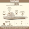 CUSHIONAIRE Lucia Raffia Bow Espadrille Sandals for Women, Woven Straw Flat Slide Summer Sandals with Cushioned Footbed(Beige)