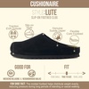 CUSHIONAIRE Lute Genuine Suede Leather Clogs for Women Indoor and Outdoor – Comfortable Slip On Womens Clogs with Cushioned Footbed(Black)