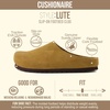 CUSHIONAIRE Lute Genuine Suede Leather Clogs for Women Indoor and Outdoor – Comfortable Slip On Womens Clogs with Cushioned Footbed(Chestnut)