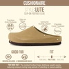 CUSHIONAIRE Lute Genuine Suede Leather Clogs for Women Indoor and Outdoor – Comfortable Slip On Womens Clogs with Cushioned Footbed(Sand)