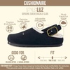 CUSHIONAIRE Luz Suede Clogs for Women with Fuzzy Lining(Black)