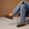 CUSHIONAIRE Luz Suede Clogs for Women with Fuzzy Lining(Brown)