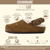 CUSHIONAIRE Luz Suede Clogs for Women with Fuzzy Lining(Brown)