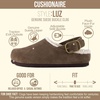 CUSHIONAIRE Luz Suede Clogs for Women with Fuzzy Lining(Dark Taupe)