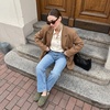 CUSHIONAIRE Luz Suede Clogs for Women with Fuzzy Lining(Khaki)