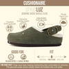 CUSHIONAIRE Luz Suede Clogs for Women with Fuzzy Lining(Khaki)