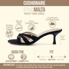 CUSHIONAIRE Malta Strappy Kitten Heels for Women, Dressy Open Toe Low Heel Sandals with Memory Foam Comfort(Black)
