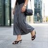 CUSHIONAIRE Malta Strappy Kitten Heels for Women, Dressy Open Toe Low Heel Sandals with Memory Foam Comfort(Black)
