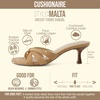 CUSHIONAIRE Malta Strappy Kitten Heels for Women, Dressy Open Toe Low Heel Sandals with Memory Foam Comfort(Camel)