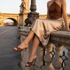 CUSHIONAIRE Malta Strappy Kitten Heels for Women, Dressy Open Toe Low Heel Sandals with Memory Foam Comfort(Chocolate)