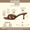 CUSHIONAIRE Malta Strappy Kitten Heels for Women, Dressy Open Toe Low Heel Sandals with Memory Foam Comfort(Chocolate)